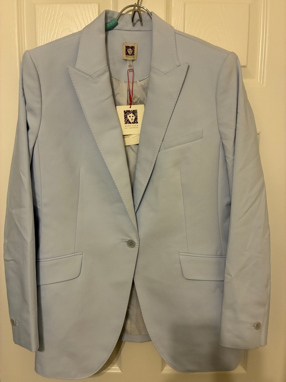 NWT Anne Klein Light Blue Women's Single-Button Blazer
